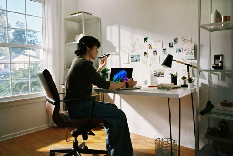 Image of person giving their AI Assistant (Copilot) instructions to perform task.